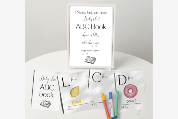 Download ABC Coloring Book Baby Shower Game - Coloring Collection