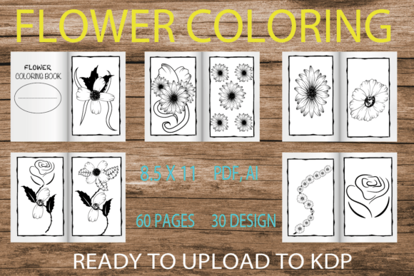 Download 30 Flower Coloring Book KDP Interior - Coloring Collection