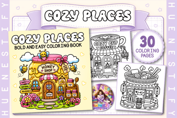 Download Cozy Places Bold and Easy Coloring Book - Coloring Collection