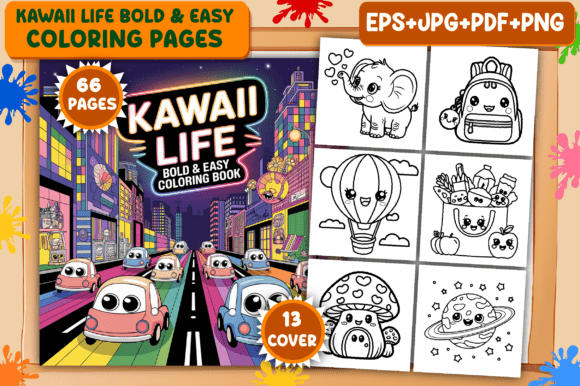 Download Kawaii Life Bold &amp; Easy Coloring Pages - Coloring Collection