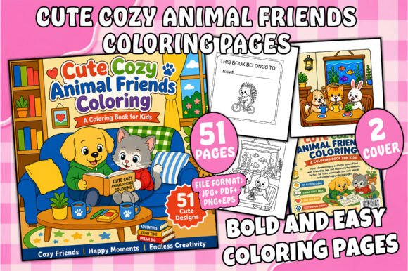 Download Cute Cozy Animal Friends Coloring Pages - Coloring Collection
