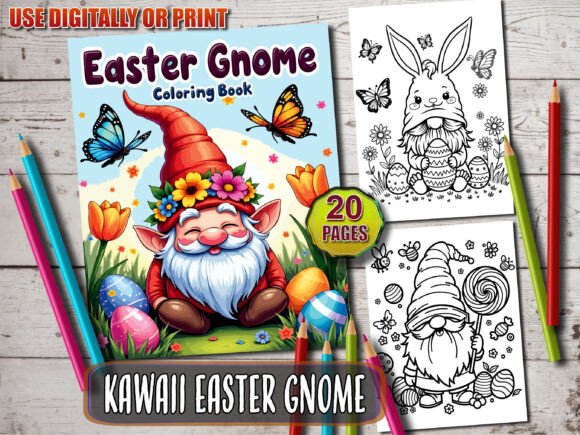 Download Kawaii Easter Gnome Coloring Book - Coloring Collection