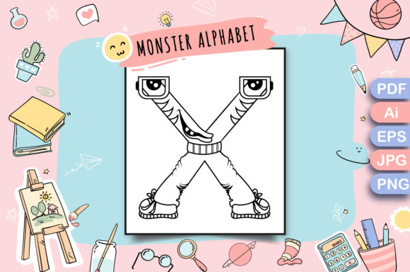 Download Monster Alphabet Coloring Page Letter X - Coloring Collection