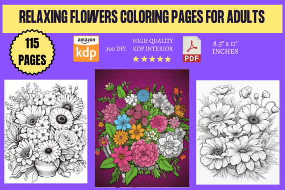Download Relaxing Flowers Coloring Pages for Adul - Coloring Collection