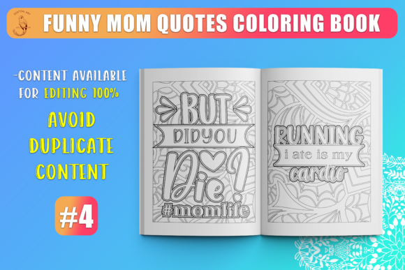 Download Funny Mom Quotes Coloring Book KDP SVG - Coloring Collection