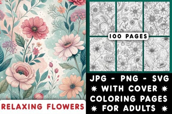 Download Adults Relaxing Flowers Coloring Pages - Coloring Collection