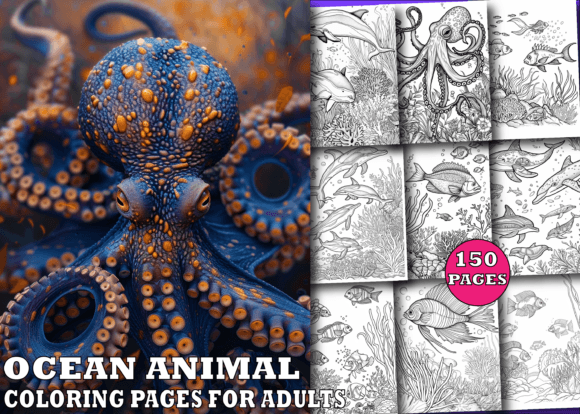 Download Ocean Animal Coloring Book for Adults - Coloring Collection