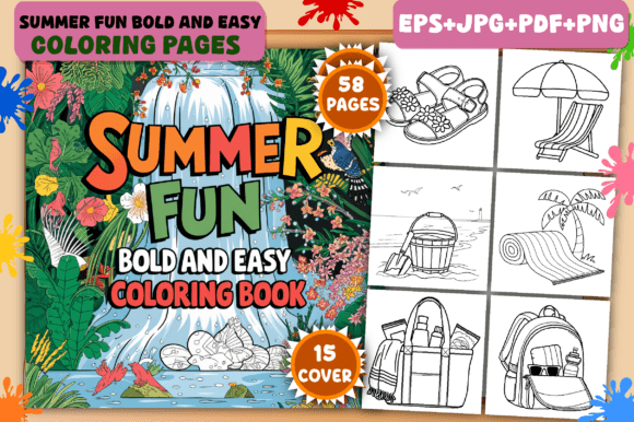 Download Summer Fun Bold and Easy Coloring Pages - Coloring Collection