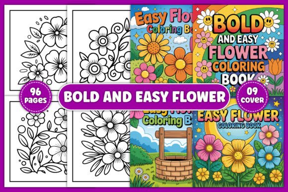 Download Bold and Easy Flower Coloring Pages - Coloring Collection