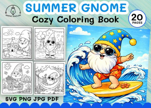 Download Summer Gnome Coloring Book - Coloring Collection