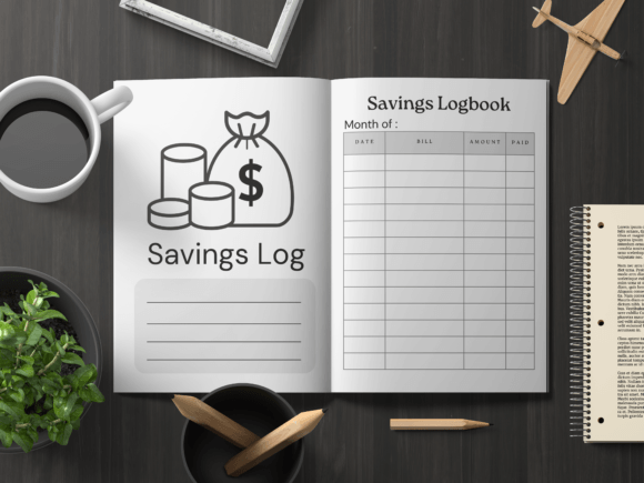 Download Savings Logbook KDP Canva Template - Kdp canva template Collection