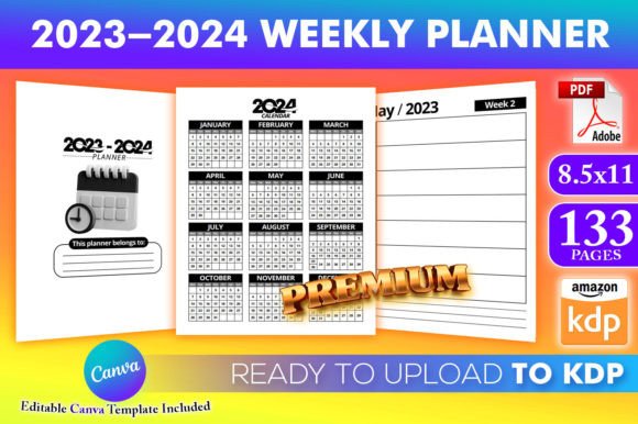 Download 2023-2024 Planner KDP Canva Template - Kdp canva template Collection