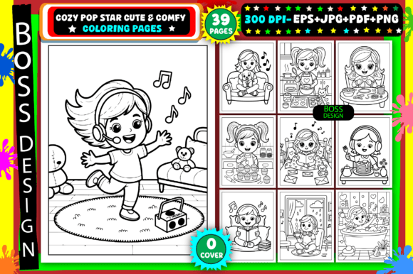 Download Cozy Pop Star Cute &amp; Comfy Coloring Book - Coloring Collection