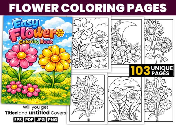 Download Bold and Easy Flower Coloring Pages - Coloring Collection