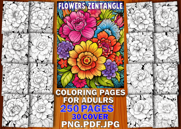Download Flowers Zentangle Coloring Book - KDP - Coloring Collection