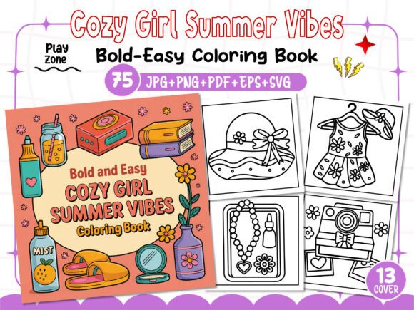 Download Cozy Girl Summer Vibes Coloring Pages - Coloring Collection