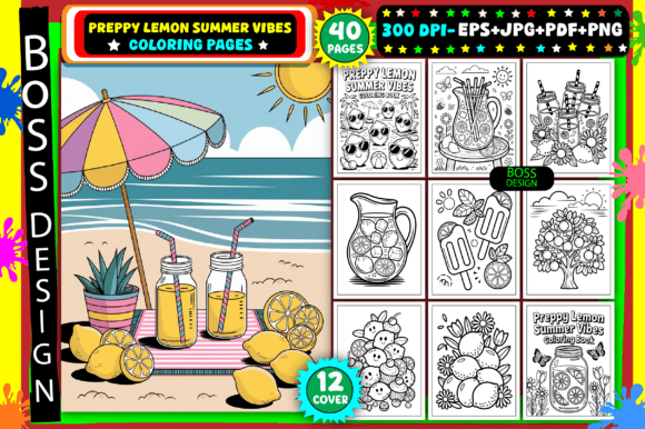 Download Preppy Lemon Summer Vibes Coloring Pages - Coloring Collection