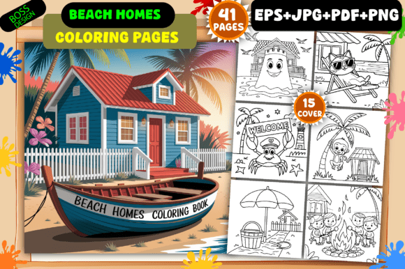Download Beach Homes Coloring Pages for Adults - Coloring Collection