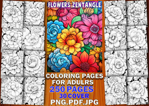 Download Flowers Zentangle Coloring Book - KDP - Coloring Collection