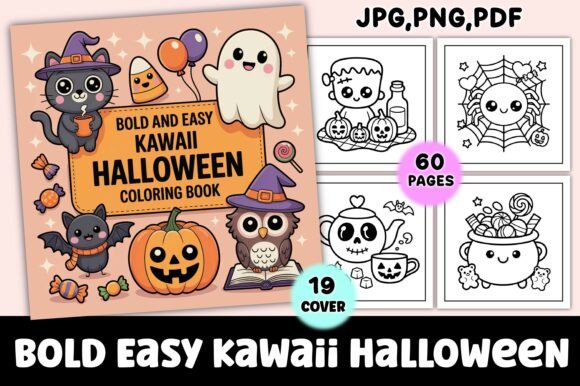 Download Bold Easy Kawaii Halloween Coloring Page - Coloring Collection