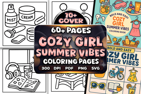 Download Easy Cozy Girl Summer Vibes Coloring - Coloring Collection