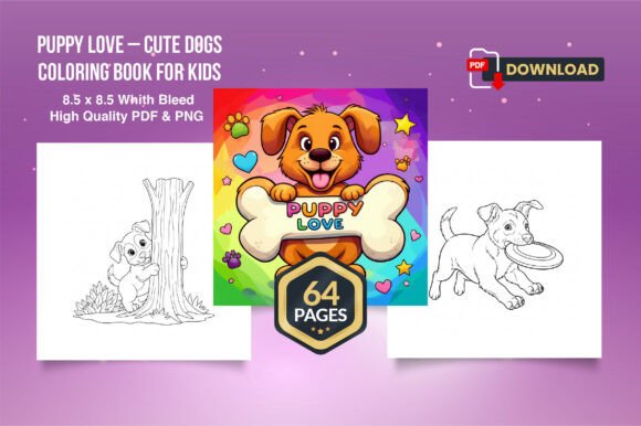 Download Puppy Love – Cute Dogs Coloring Book - Coloring Collection