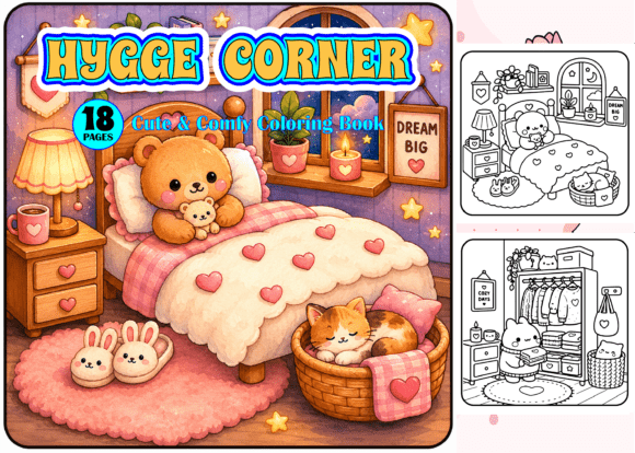 Download Hygge Corner Cute &amp; Comfy Coloring Book - Coloring Collection