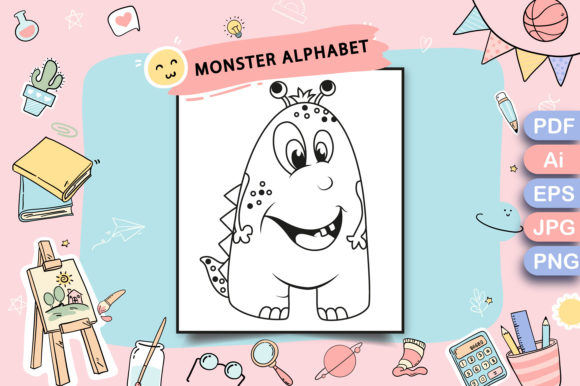 Download Monster Alphabet Coloring Page Letter a - Coloring Collection