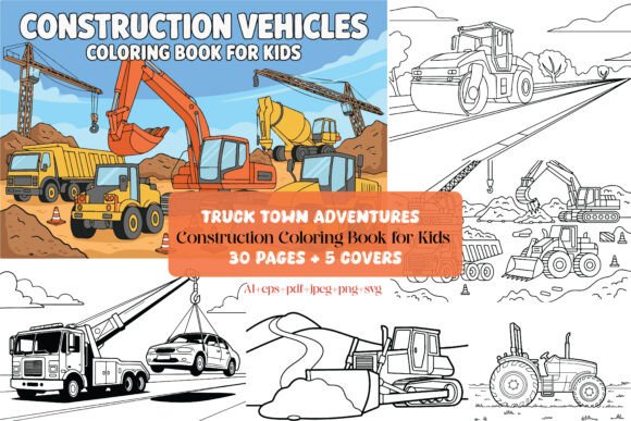Download Truck Town Coloring Book - 30 Pages - Coloring Collection