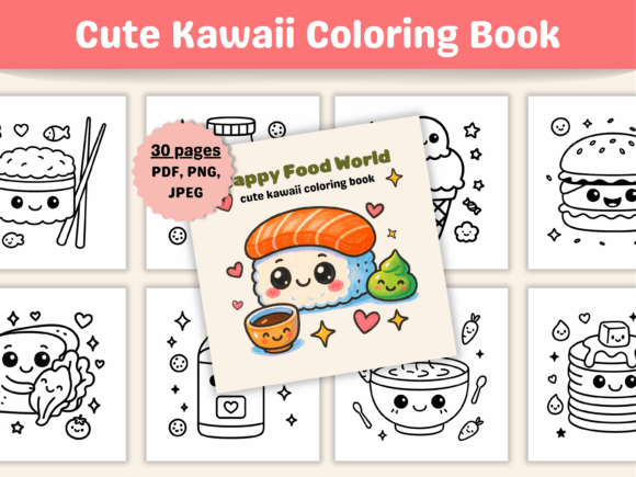 Download Cute Kawaii Food Coloring Book for Kids - Coloring Collection