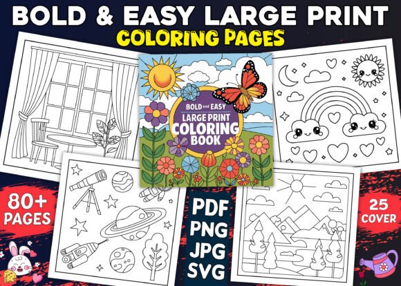 Download Bold and Easy Large Print Coloring Pages - Coloring Collection