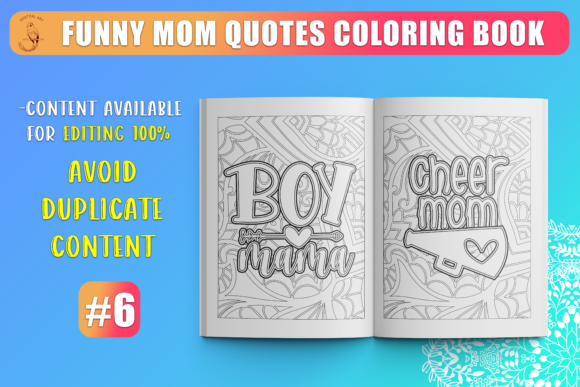 Download Funny Mom Quotes Coloring Book KDP SVG - Coloring Collection
