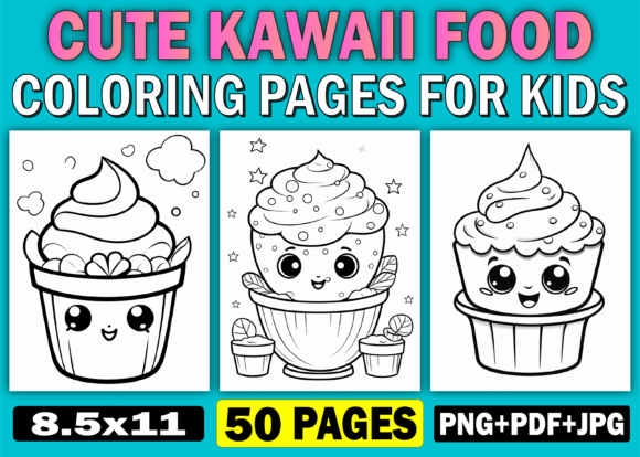 Download Cute Kawaii Food Coloring Pages for Kids - Coloring Collection