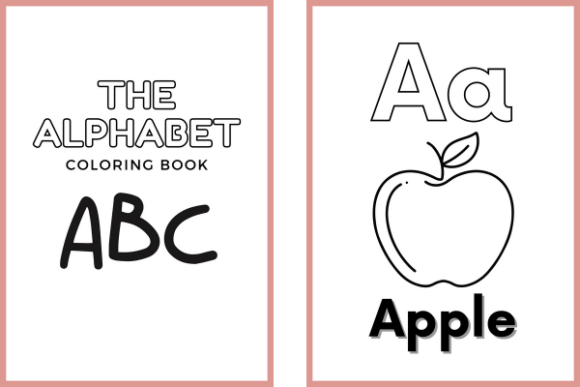 Download Pink-White Simple Alphabet Coloring Book - Coloring Collection