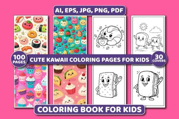 Download Cute Kawaii Food Coloring Pages for Kids - Premium Resources