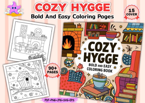 Download Cozy Hygge Bold and Easy Coloring Pages - Coloring Collection