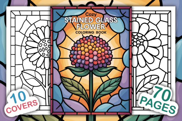 Download Cozy Stained Glass Flower Coloring Book - Coloring Collection