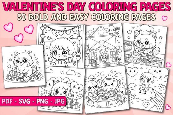Download Valentine's Day Easy Bold Coloring Book - Coloring Collection