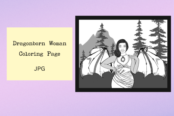 Download Dragonborn Woman Fantasy Coloring Page - Coloring Collection