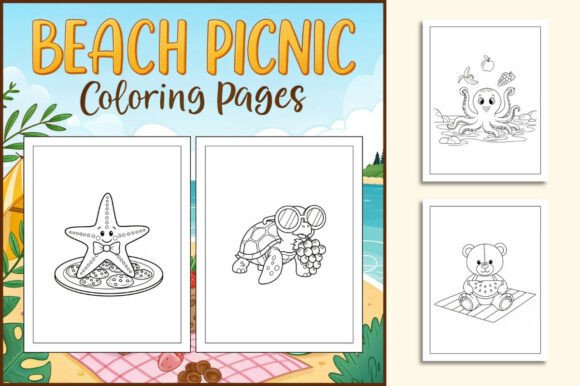 Download Beach Picnic Coloring Pages for Kids - Coloring Collection