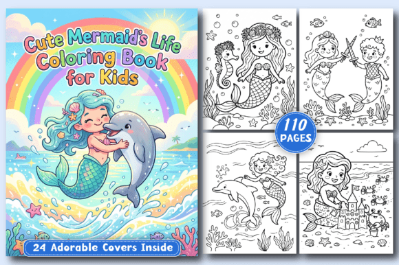 Download Cute Mermaid’s Life KIDS Coloring Pages - Coloring Collection