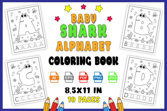 Download Baby Shark Alphabet Coloring Book - Coloring Collection