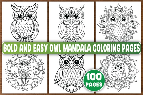 Download Bold and Easy Owl Mandala Coloring Pages - Coloring Collection