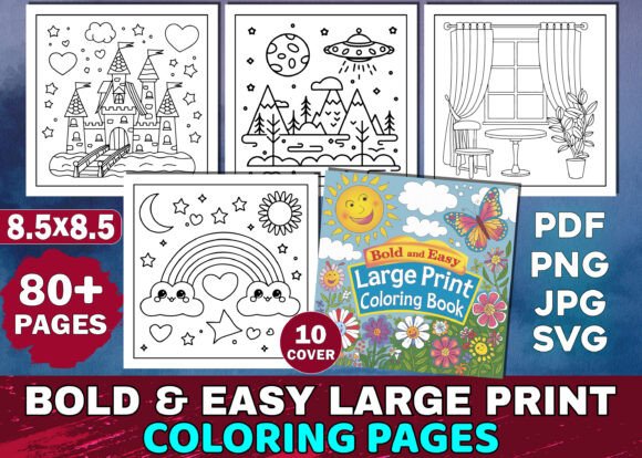 Download Bold and Easy Large Print Coloring Pages - Coloring Collection