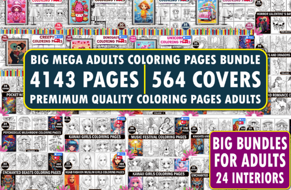 Download 4143 Mega Adults Coloring Pages Bundle - Coloring Collection