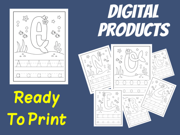 Download Mermaid Alphabet Coloring Page - Coloring Collection