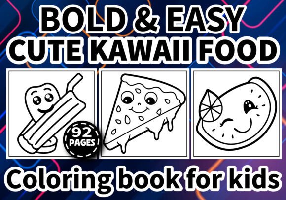 Download Cute Kawaii Food Coloring Pages for Kids - Premium Resources