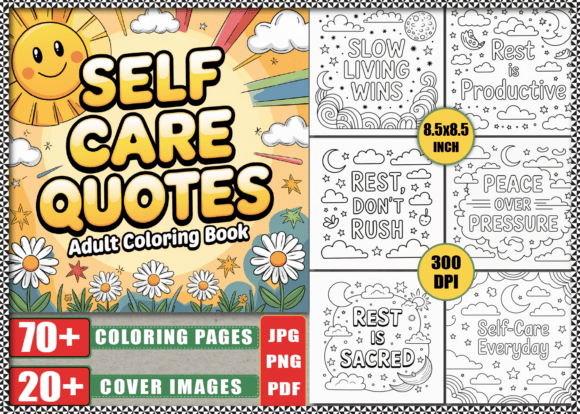 Download Self-Care Coloring Book Pages for Adults - Coloring Collection