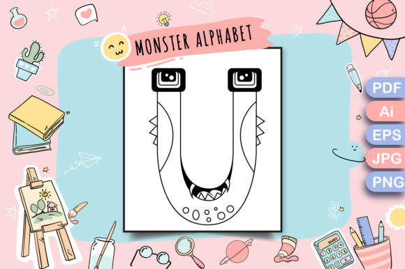 Download Monster Alphabet Coloring Page Letter U - Coloring Collection
