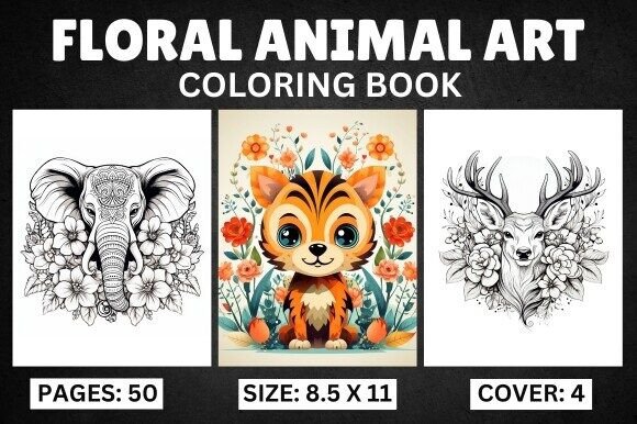 Download Floral Animal Art - Coloring Book - Coloring Collection